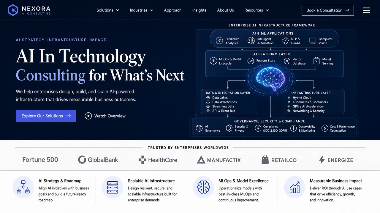 Example website concept 3 for aiintechology.com — illustrative mockup only